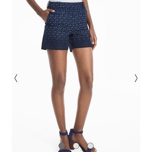 White House Black Market Navy Polka Dot Shorts